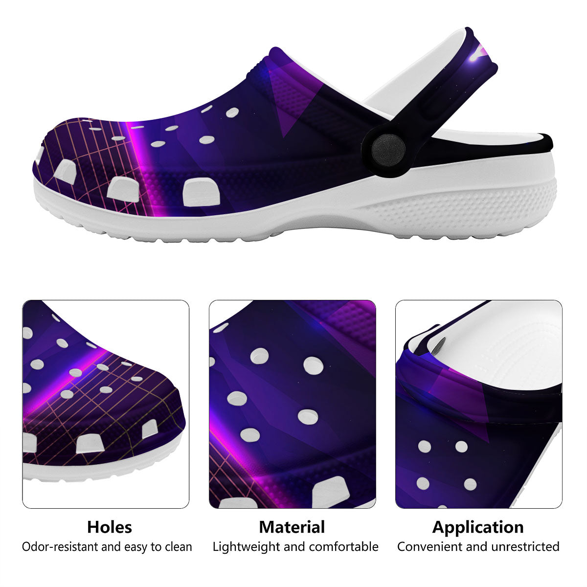 Pyramid Cloud Purple Print Clog-grizzshop