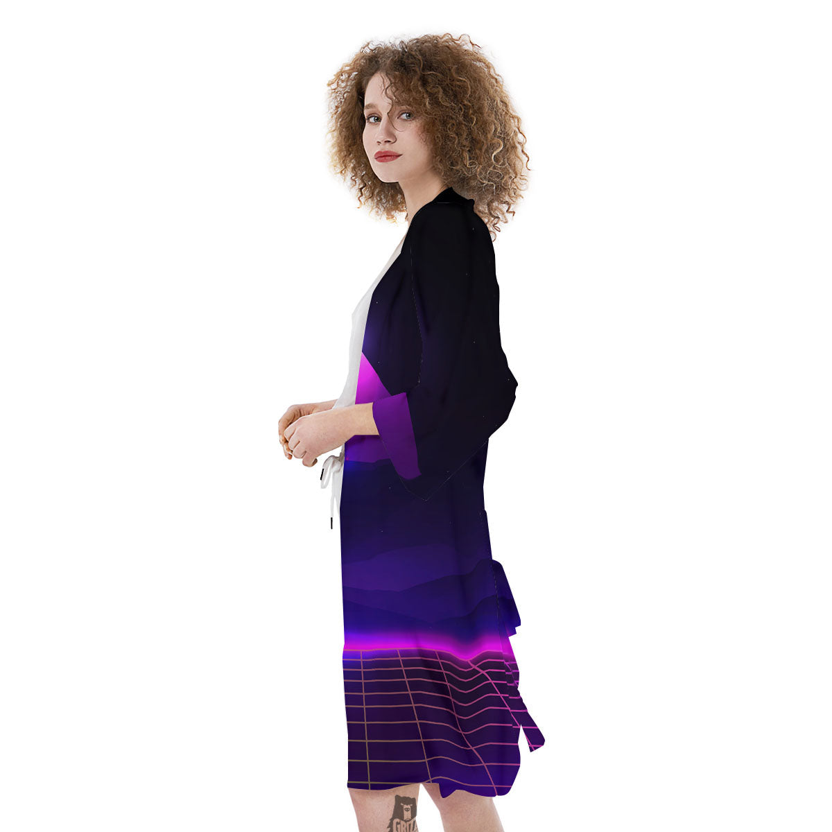 Pyramid Cloud Purple Print Kimono-grizzshop