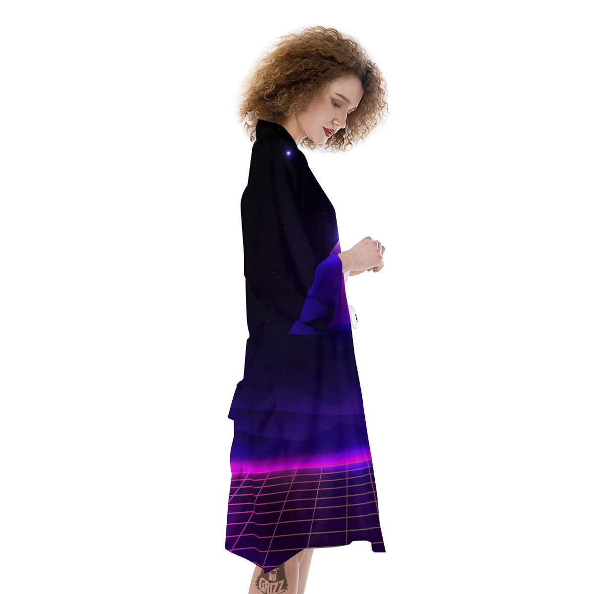 Pyramid Cloud Purple Print Kimono-grizzshop