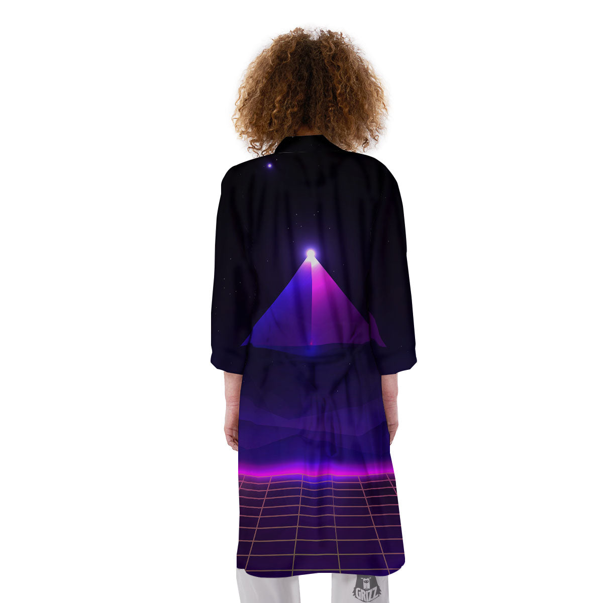 Pyramid Cloud Purple Print Kimono-grizzshop