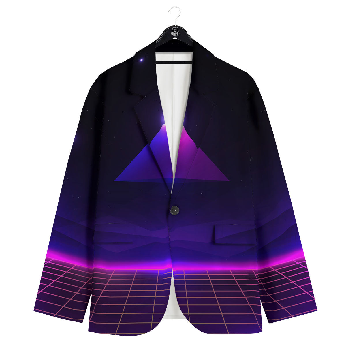 Pyramid Cloud Purple Print Men's Sport Coat-grizzshop