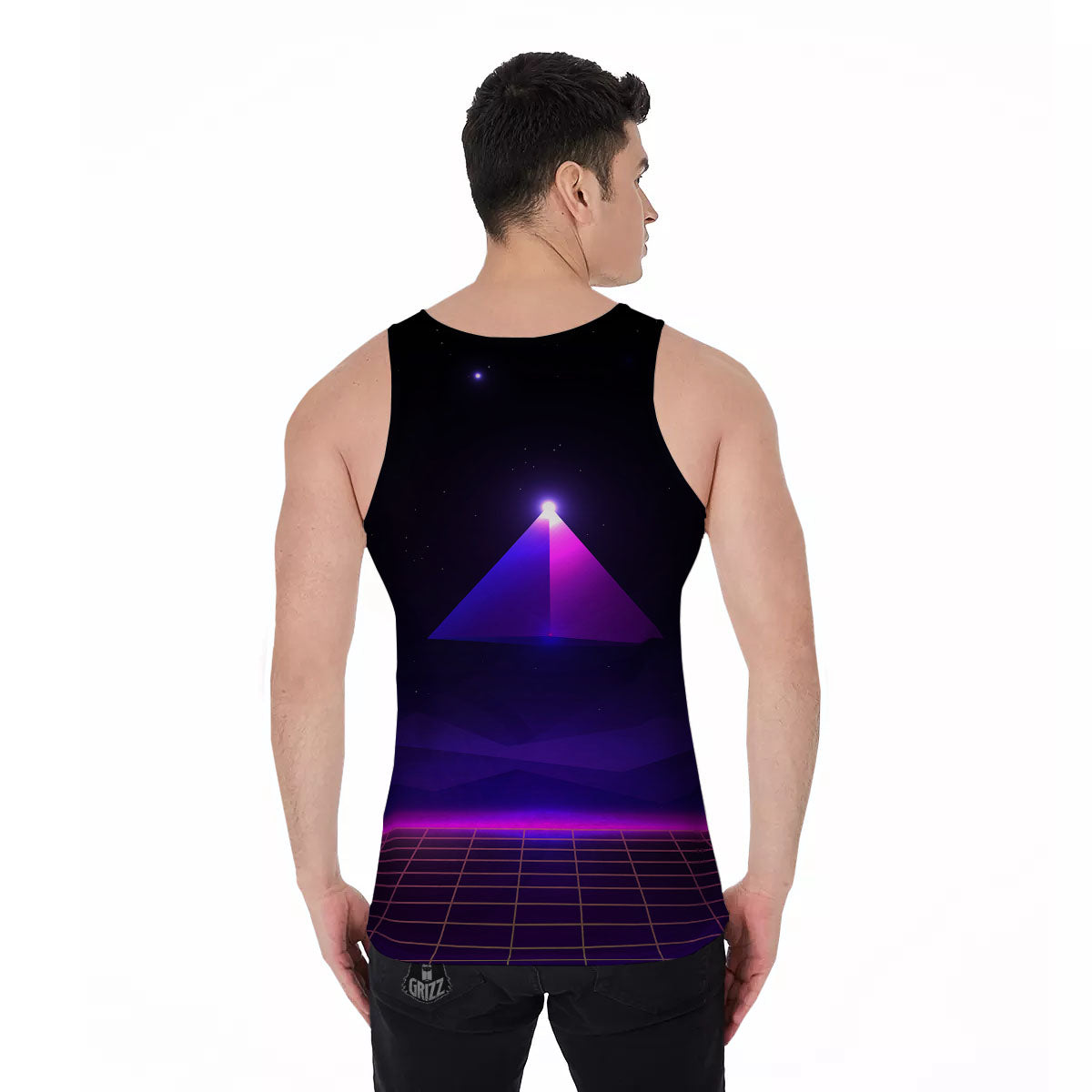 Pyramid Cloud Purple Print Men's Tank Top-grizzshop