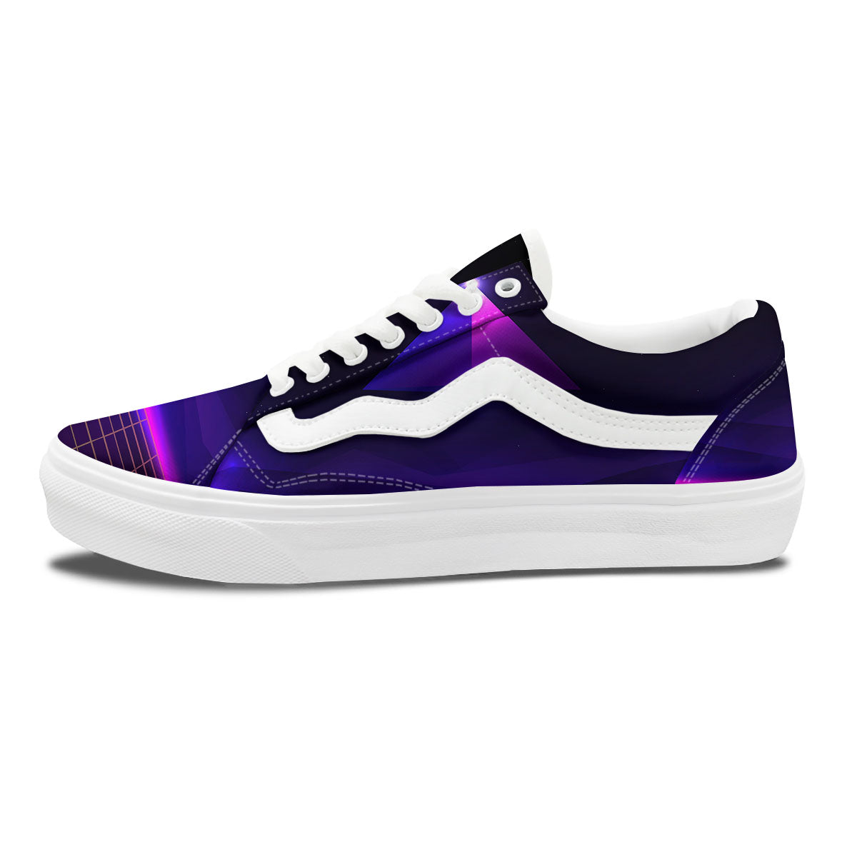 Pyramid Cloud Purple Print Skate Shoes-grizzshop