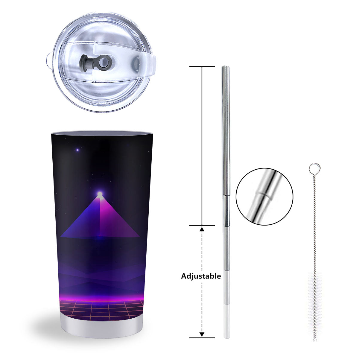 Pyramid Cloud Purple Print Tumbler-grizzshop