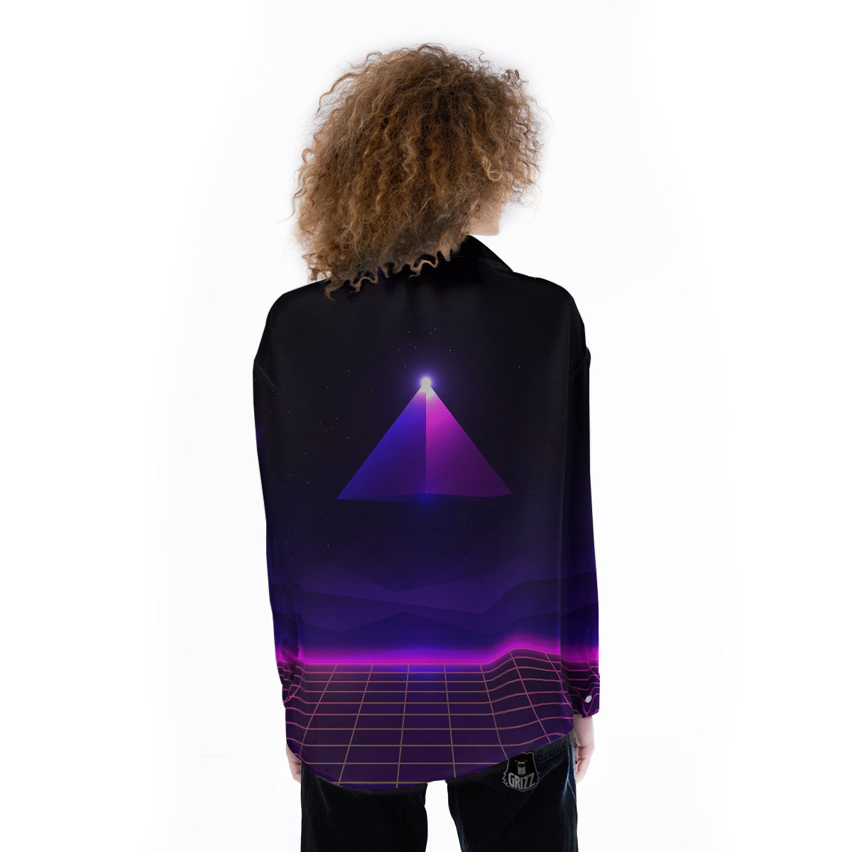 Pyramid Cloud Purple Print Women's Long Sleeve Shirts-grizzshop