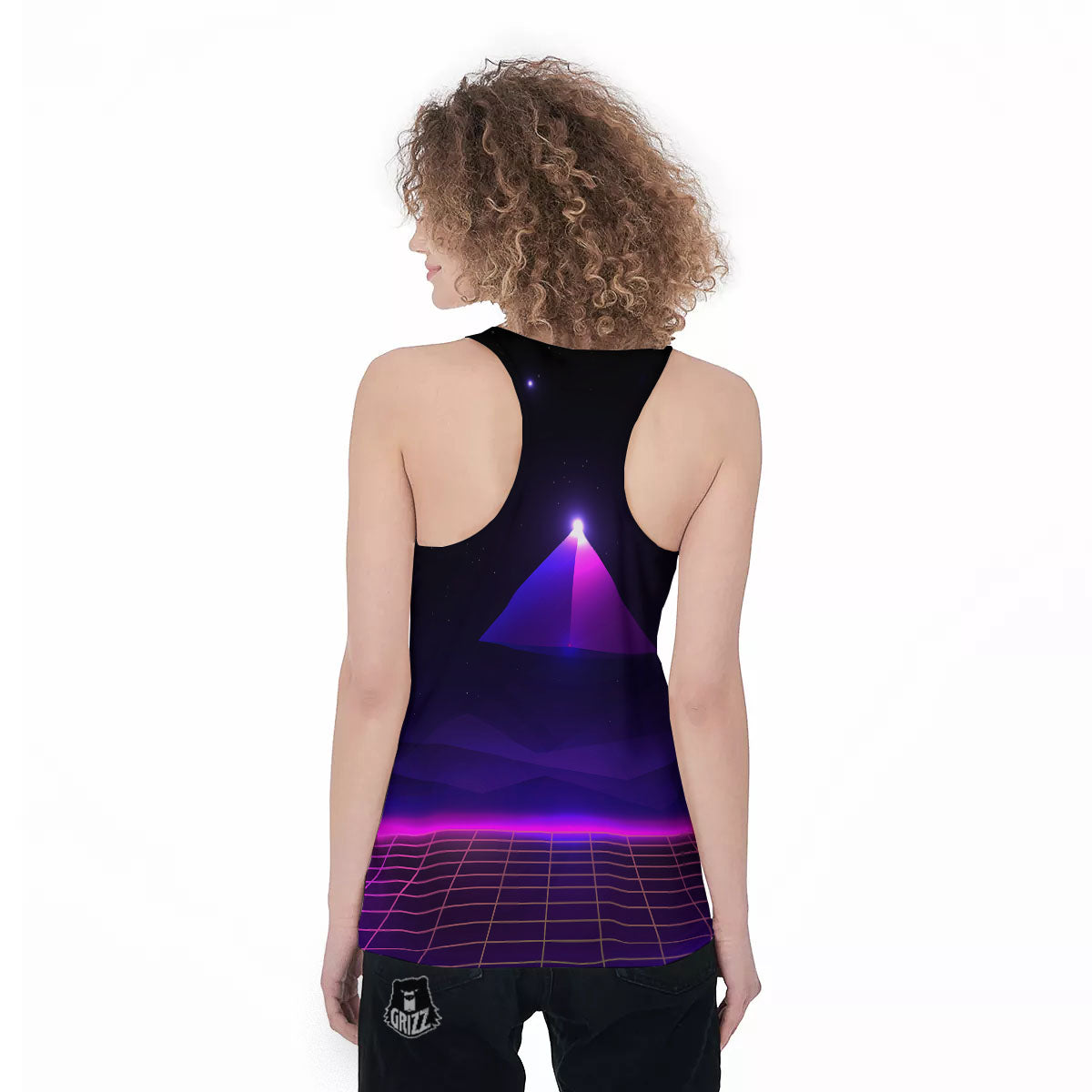 Pyramid Cloud Purple Print Women's Racerback Tank Top-grizzshop