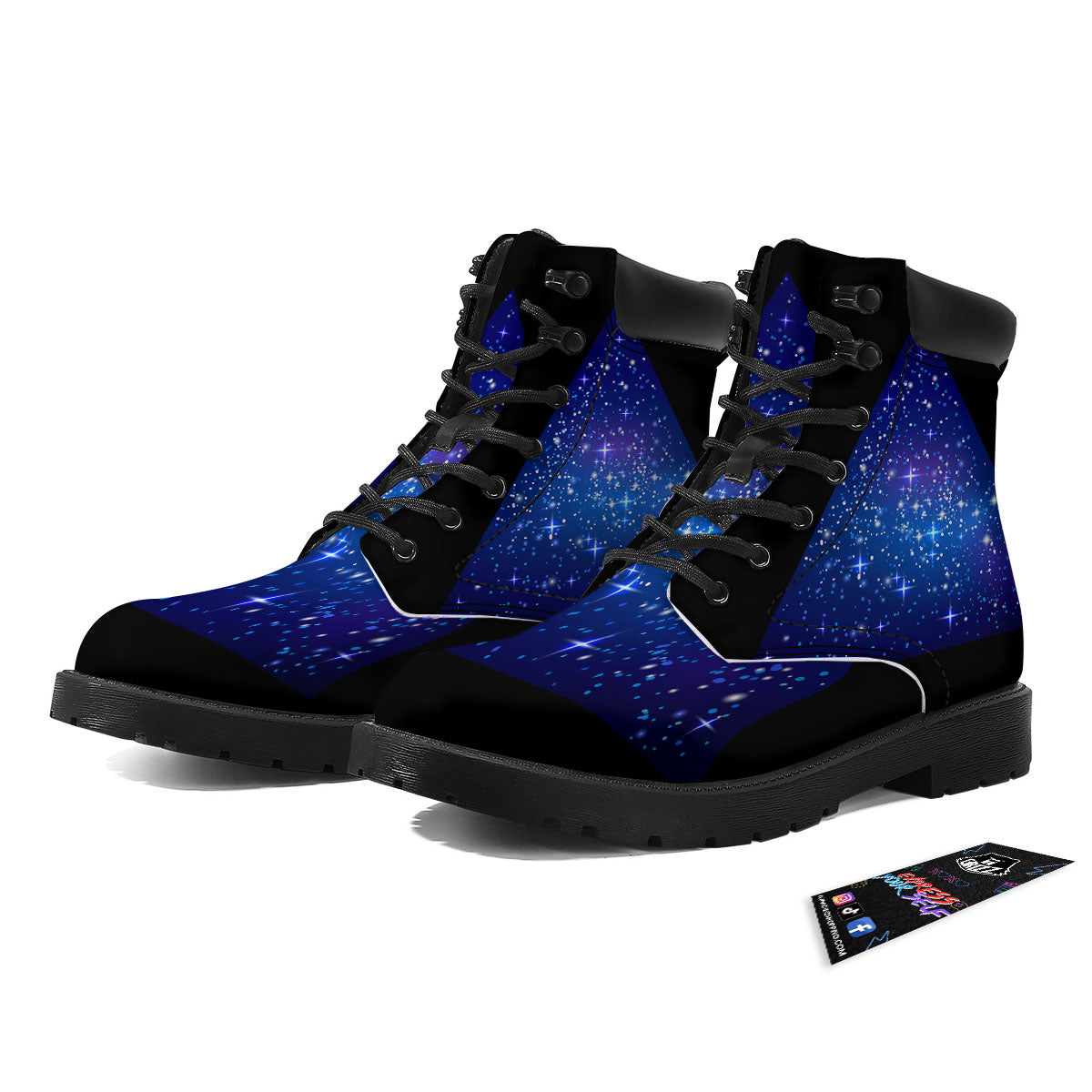 Pyramid Galaxy Print Boots-grizzshop