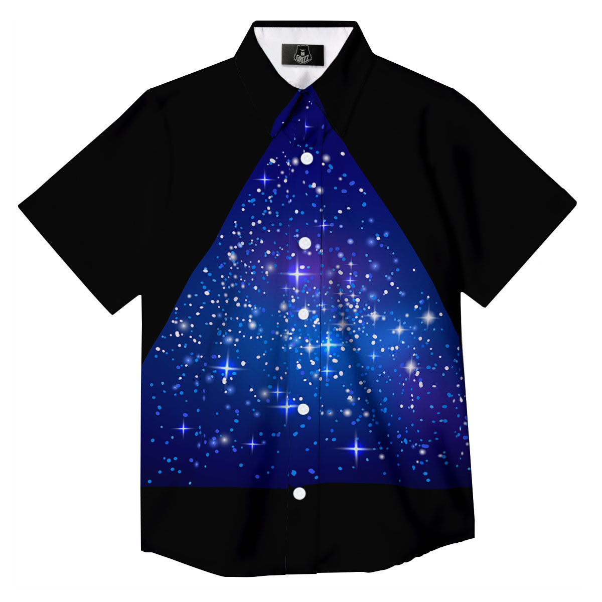 Pyramid Galaxy Print Button Up Shirt-grizzshop