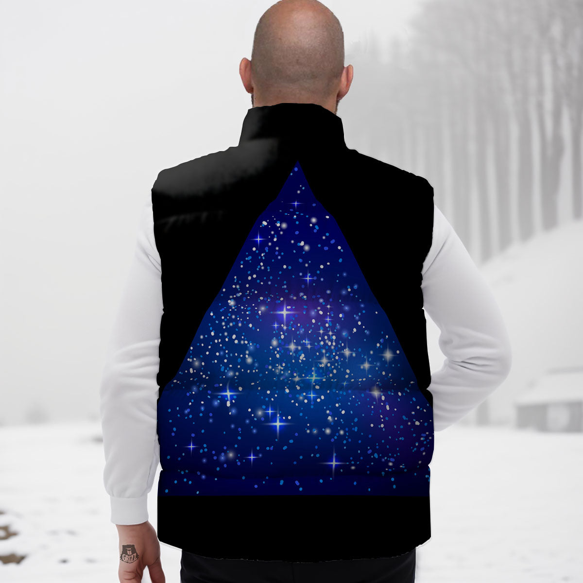 Pyramid Galaxy Print Down Vest