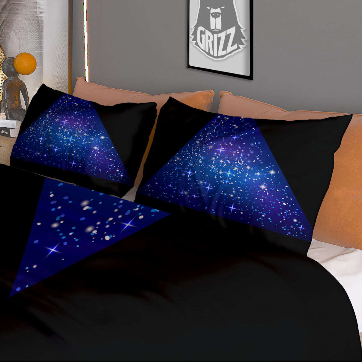 Pyramid Galaxy Print Duvet Cover Bedding Set