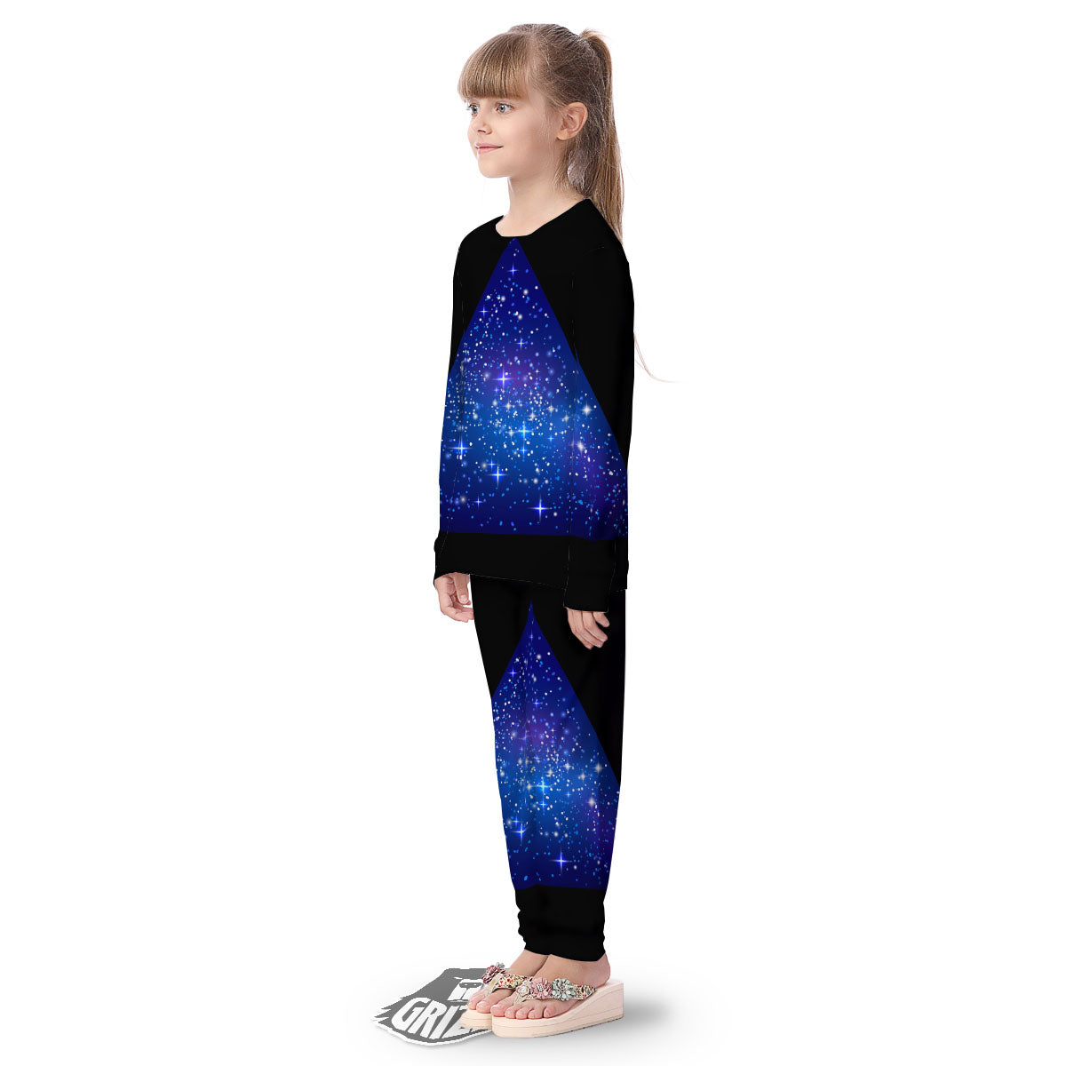 Pyramid Galaxy Print Kid's Pajamas-grizzshop