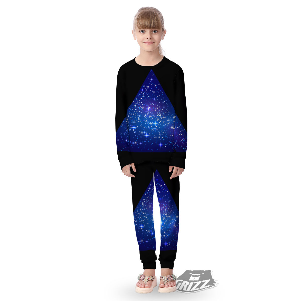 Pyramid Galaxy Print Kid's Pajamas-grizzshop