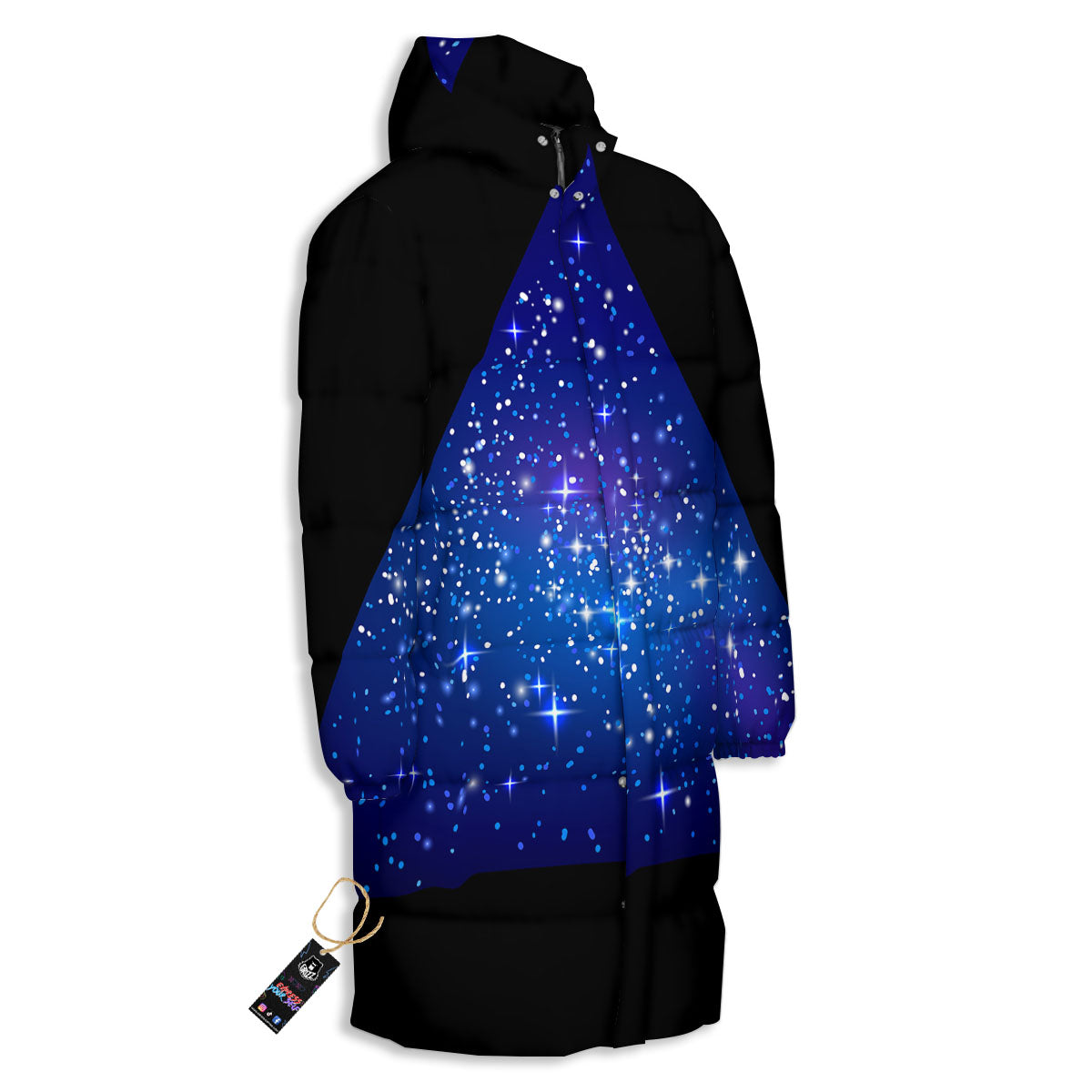 Pyramid Galaxy Print Long Down Jacket-grizzshop