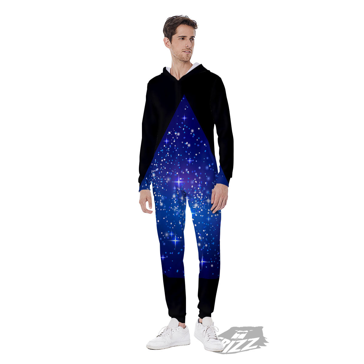 Pyramid Galaxy Print Men's Jumpsuit-grizzshop