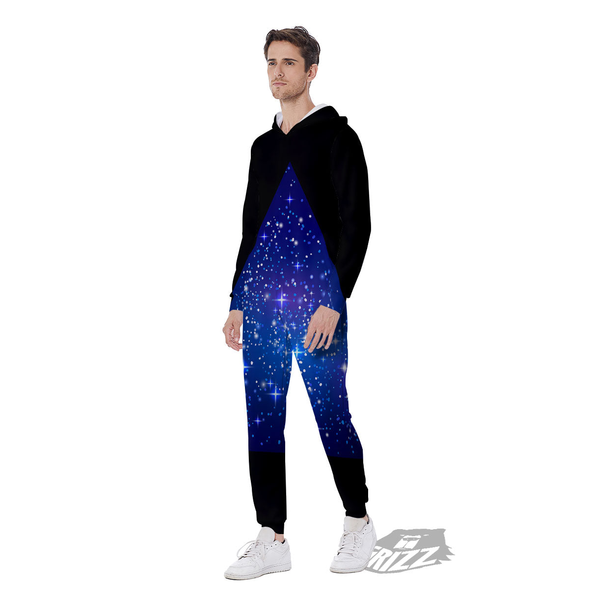 Pyramid Galaxy Print Men's Jumpsuit-grizzshop