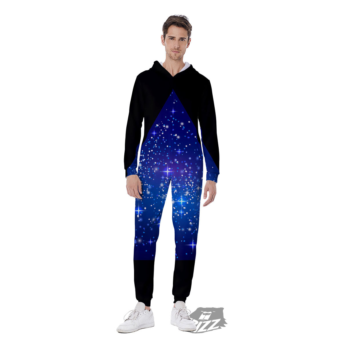 Pyramid Galaxy Print Men's Jumpsuit-grizzshop