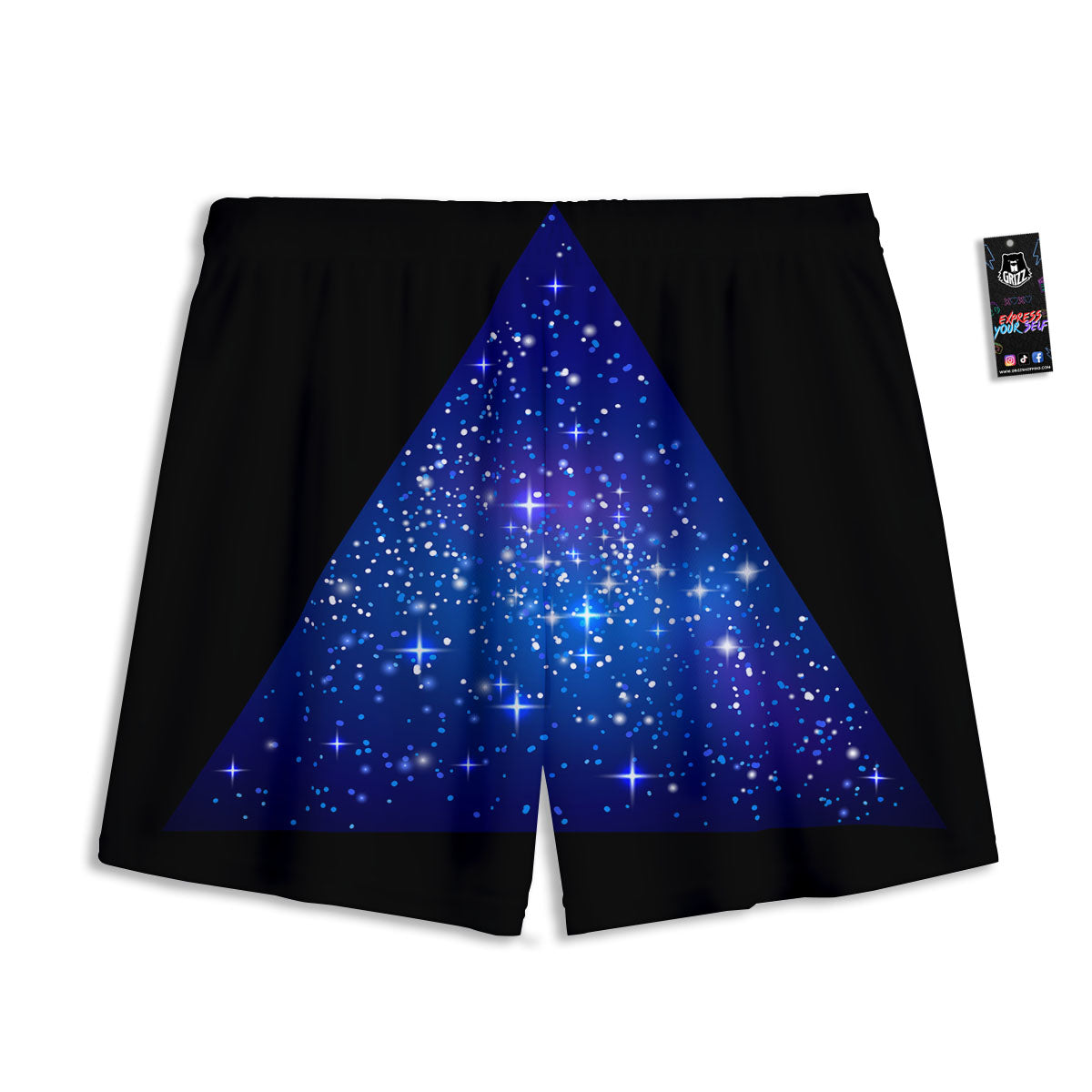 Pyramid Galaxy Print Mesh Shorts