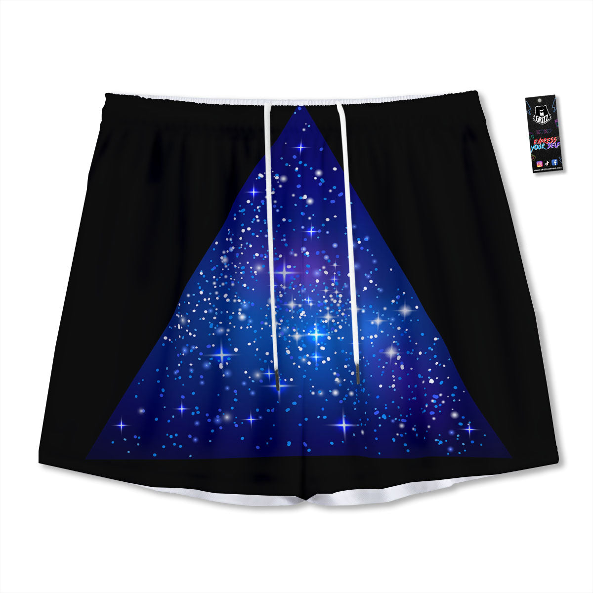 Pyramid Galaxy Print Mesh Shorts