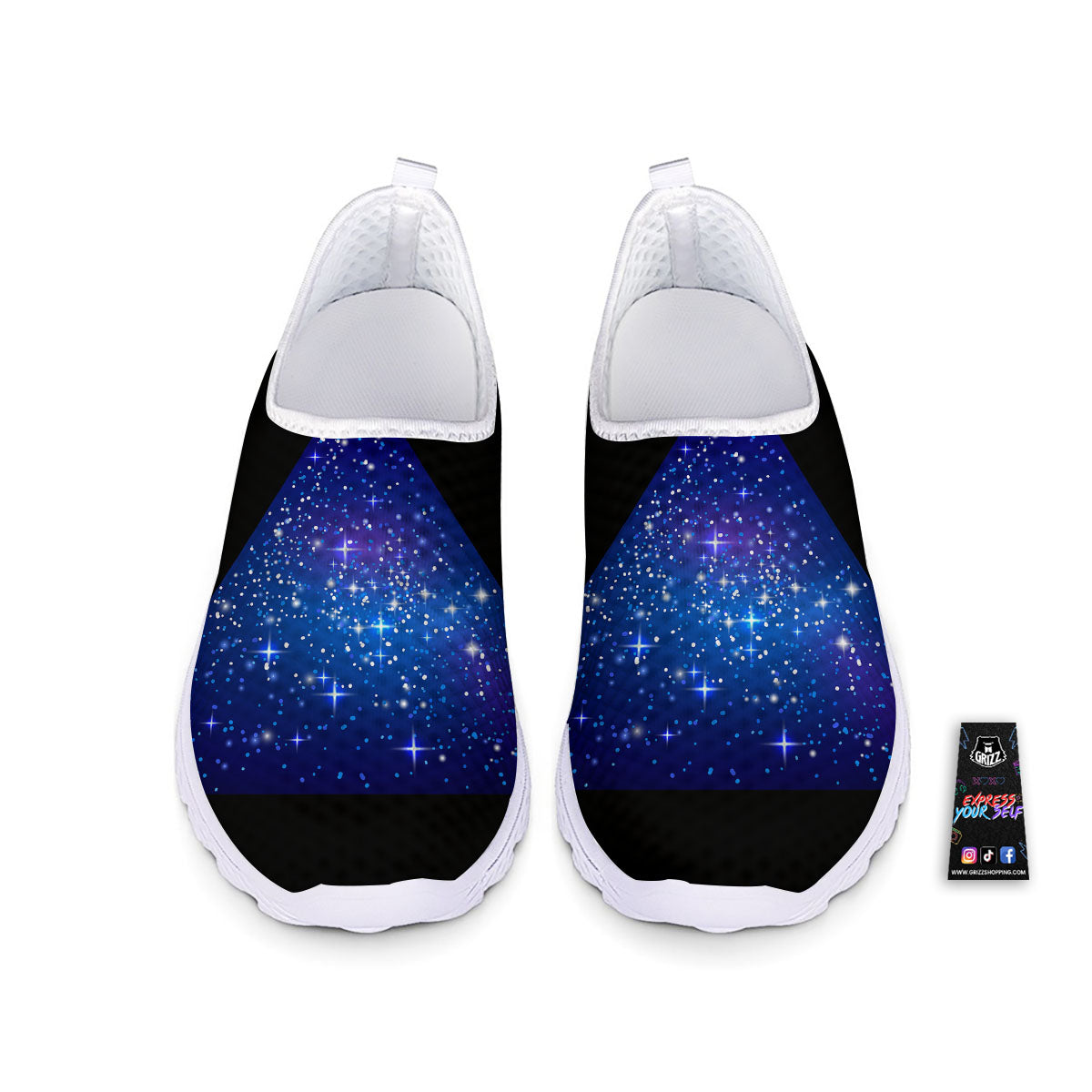 Pyramid Galaxy Print Nurse Shoes-grizzshop