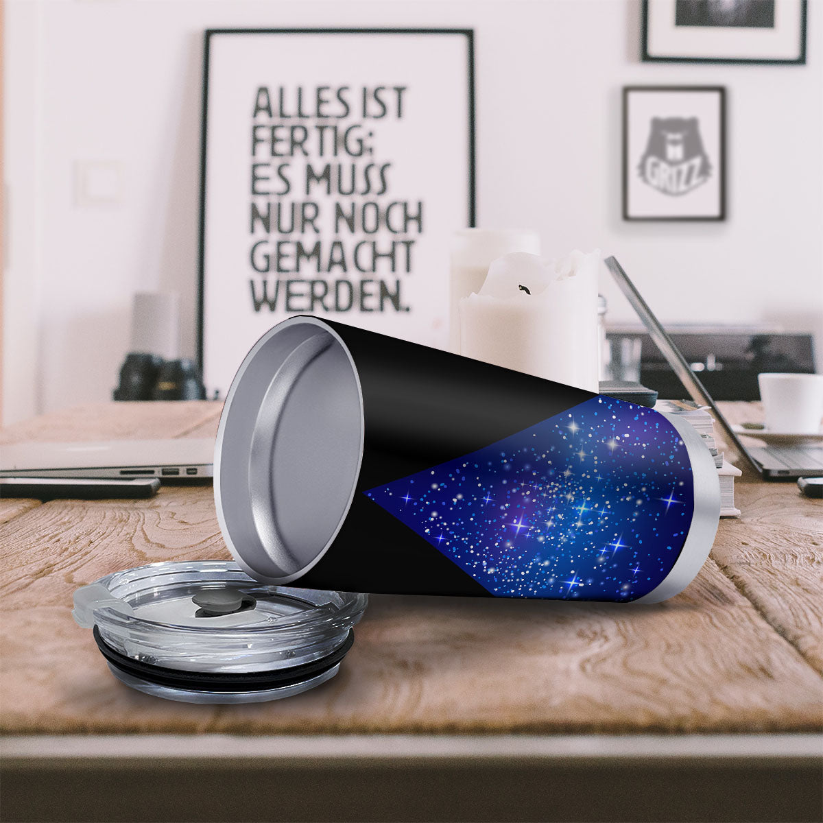 Pyramid Galaxy Print Tumbler-grizzshop
