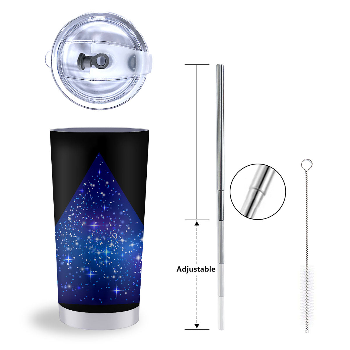 Pyramid Galaxy Print Tumbler-grizzshop