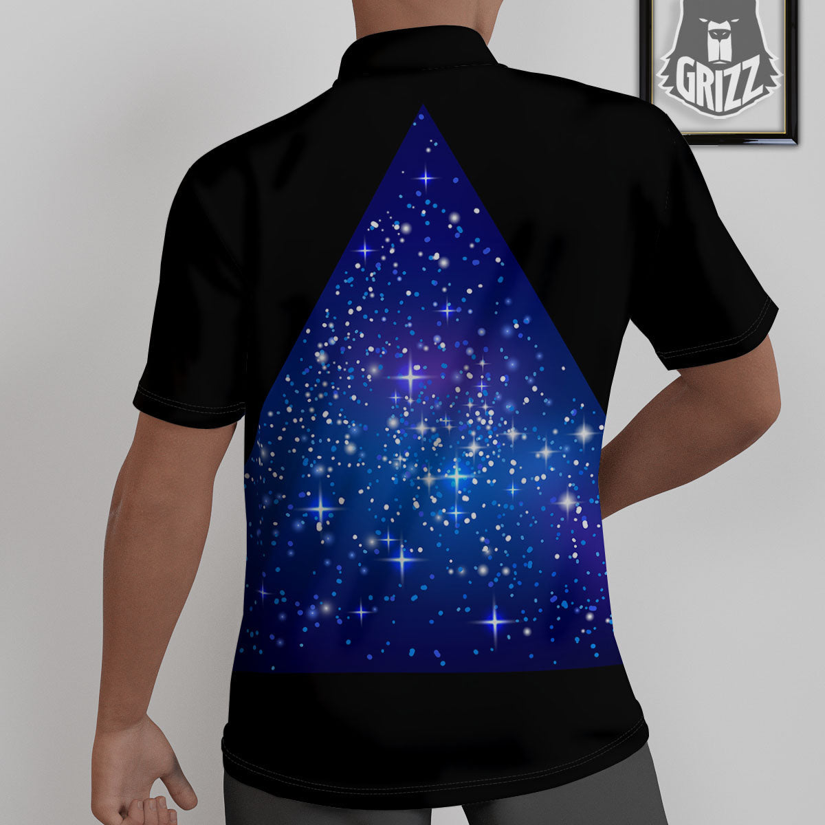 Pyramid Galaxy Print Untucked Shirts-grizzshop