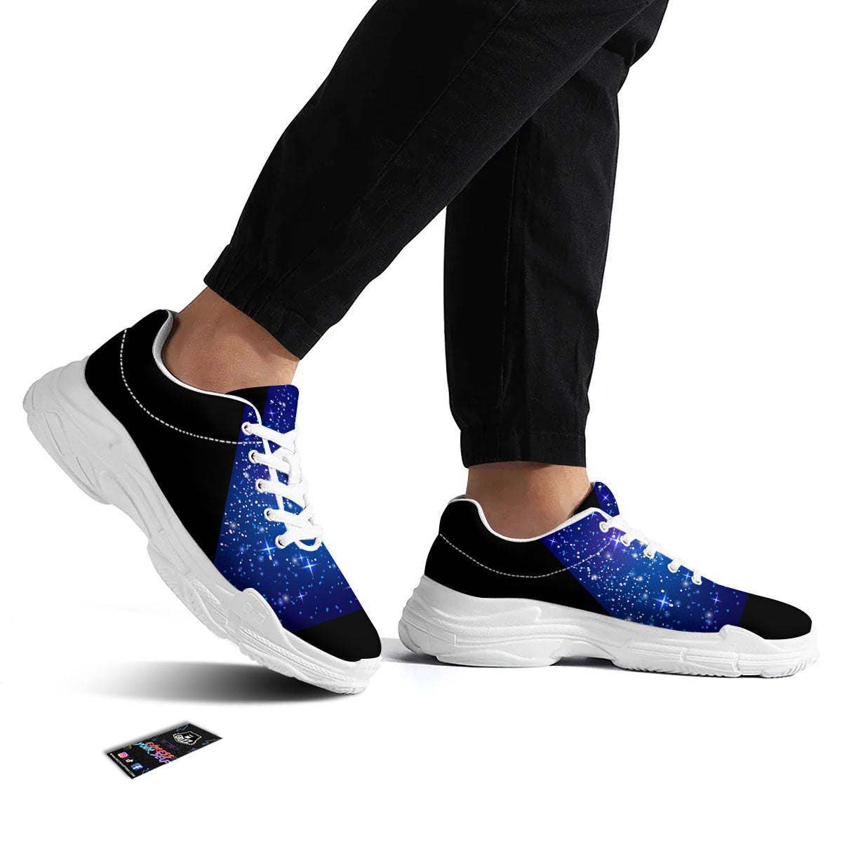 Pyramid Galaxy Print White Chunky Shoes-grizzshop