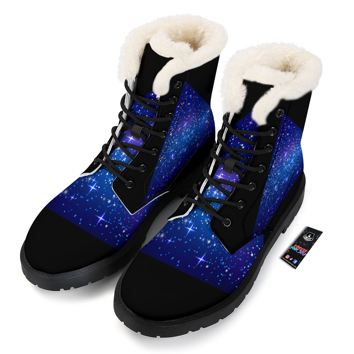 Pyramid Galaxy Print Winter Boots-grizzshop