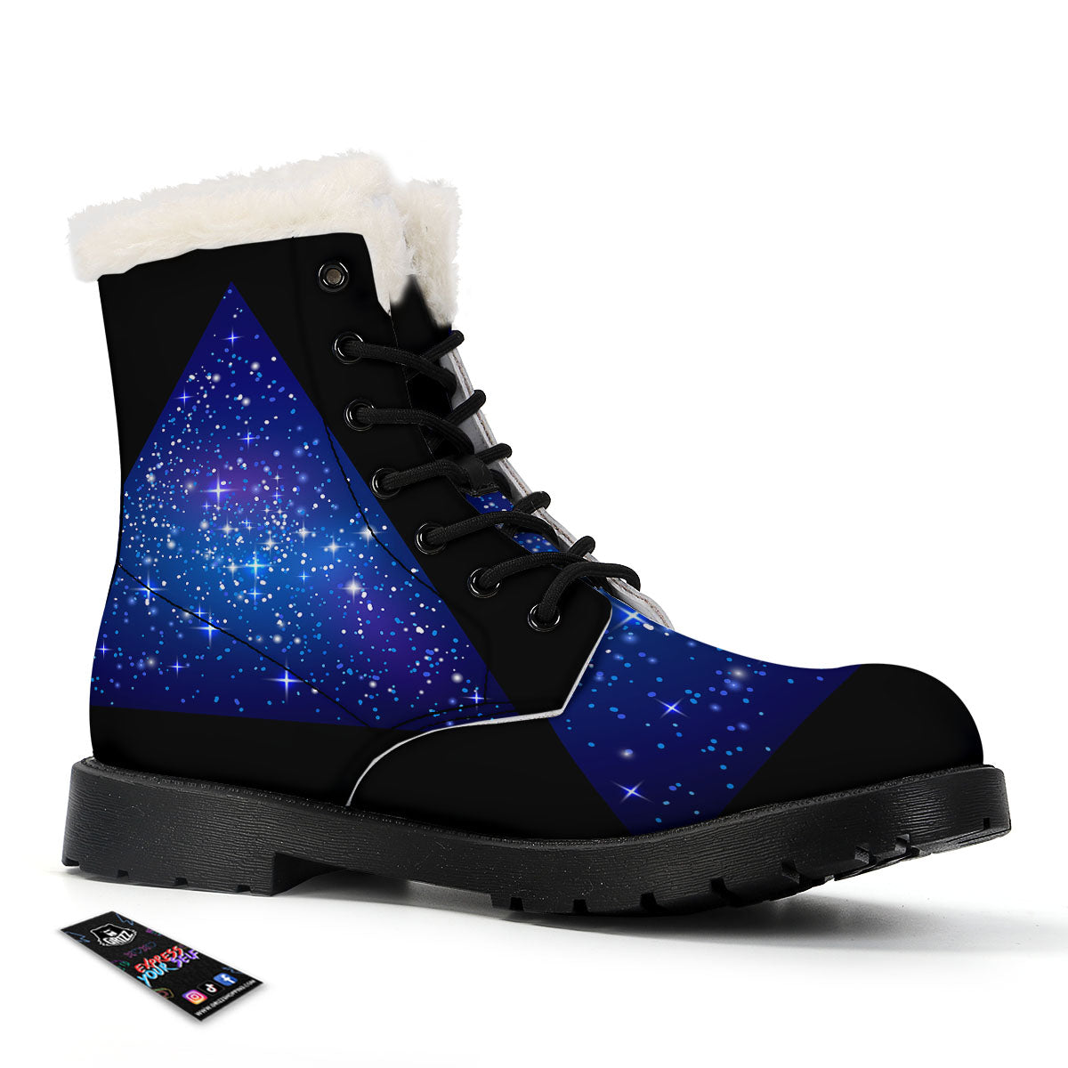 Pyramid Galaxy Print Winter Boots-grizzshop