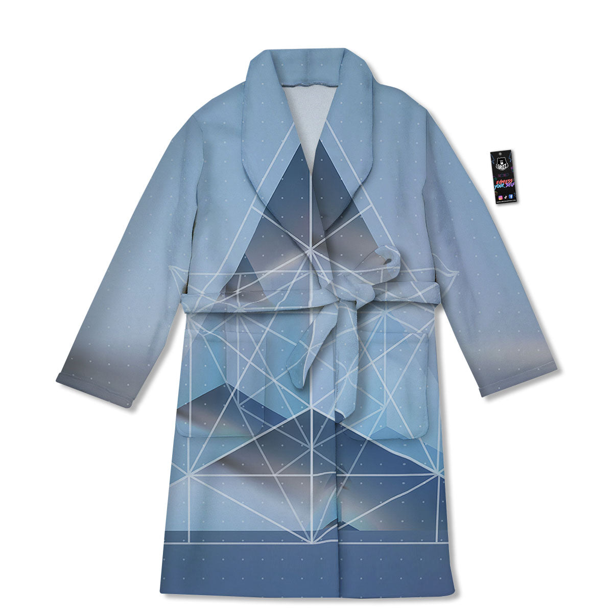 Pyramid Geometric Print Bathrobe-grizzshop