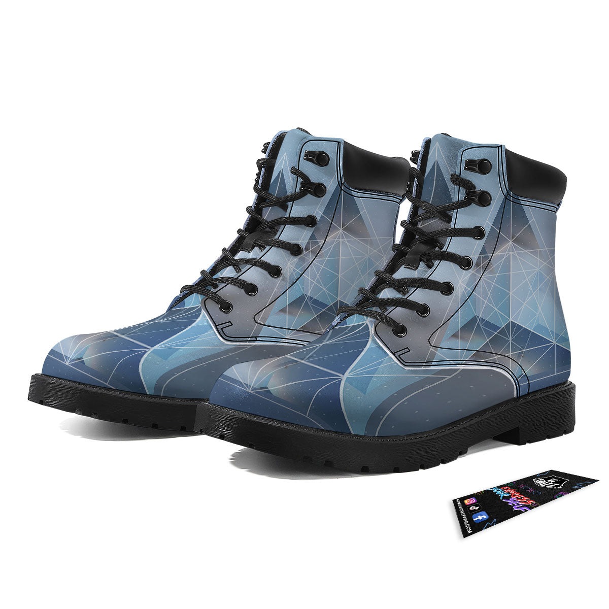 Pyramid Geometric Print Boots-grizzshop