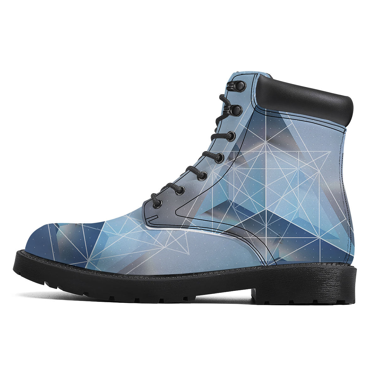 Pyramid Geometric Print Boots-grizzshop