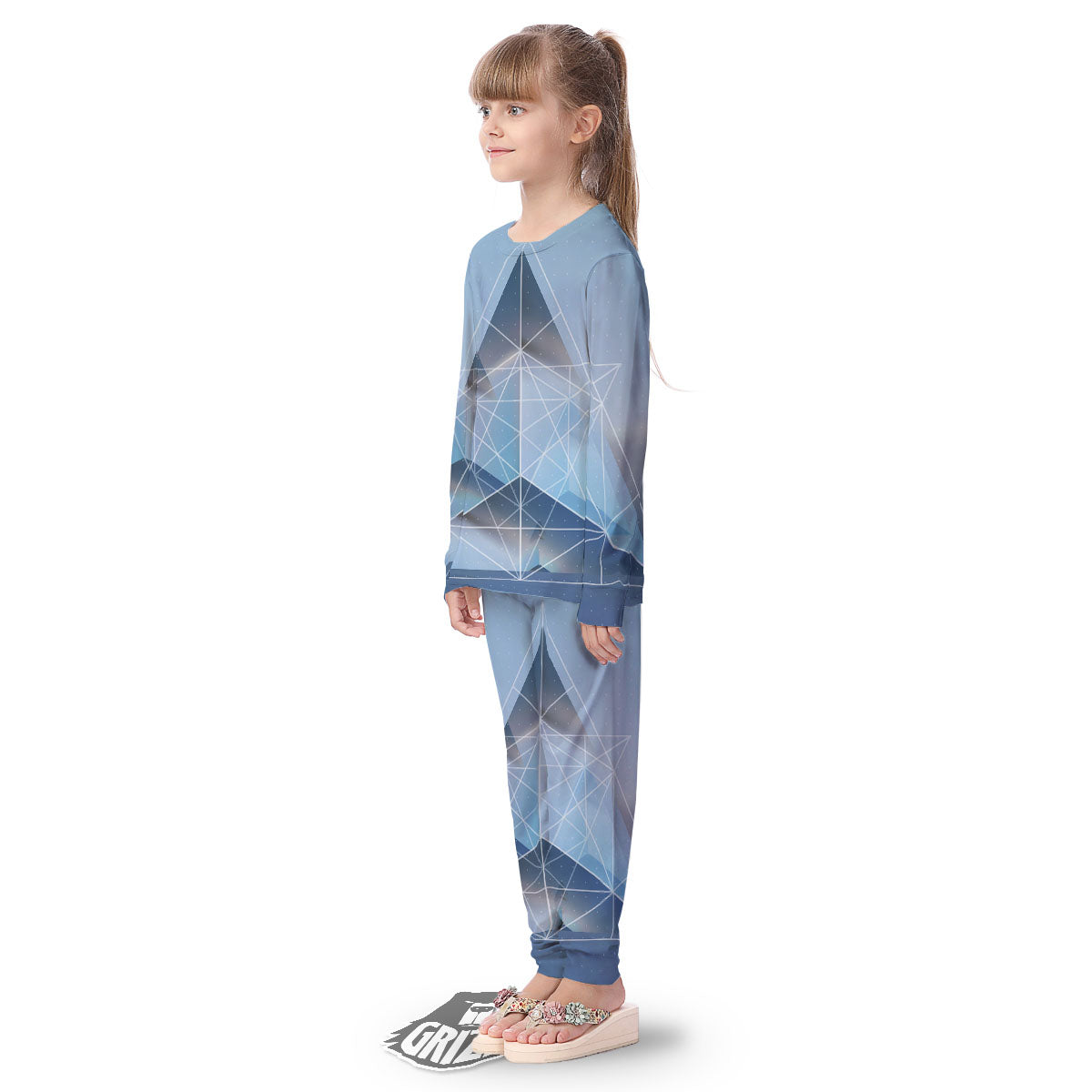 Pyramid Geometric Print Kid's Pajamas-grizzshop