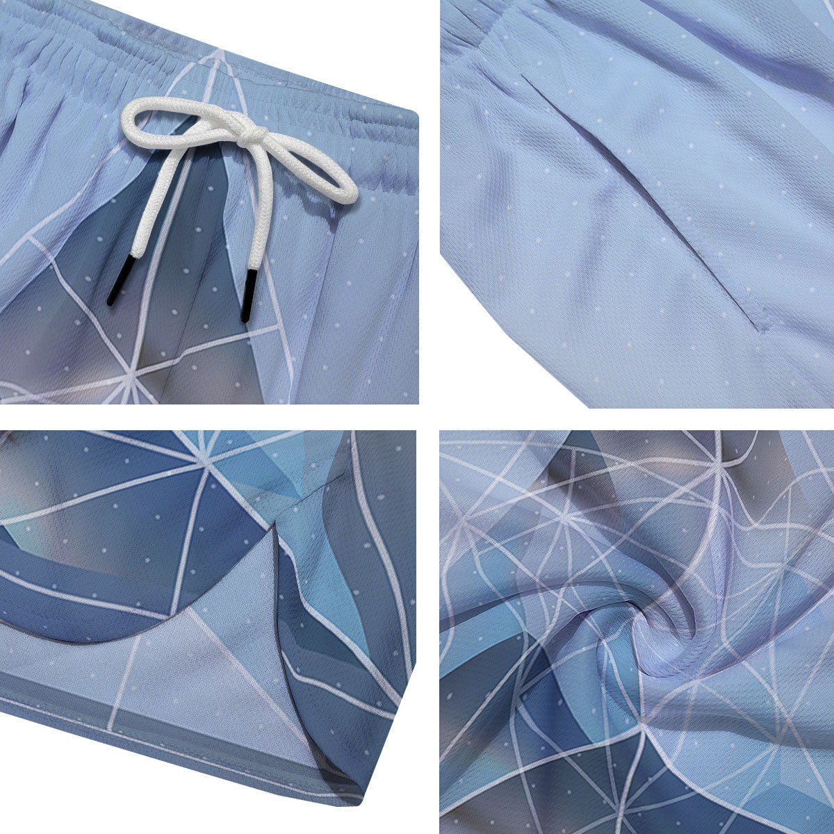 Pyramid Geometric Print Men's Running Shorts-grizzshop