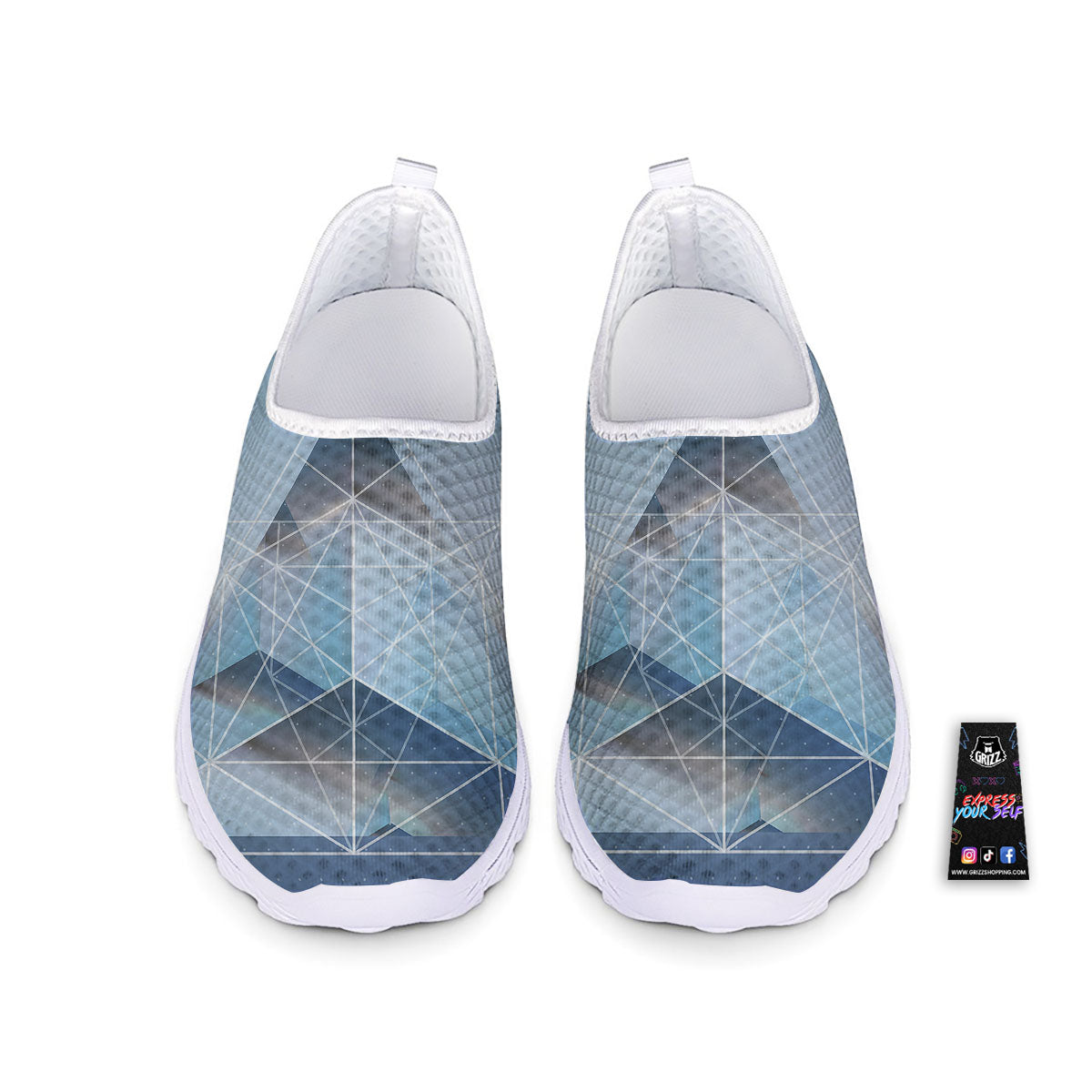 Pyramid Geometric Print Nurse Shoes-grizzshop