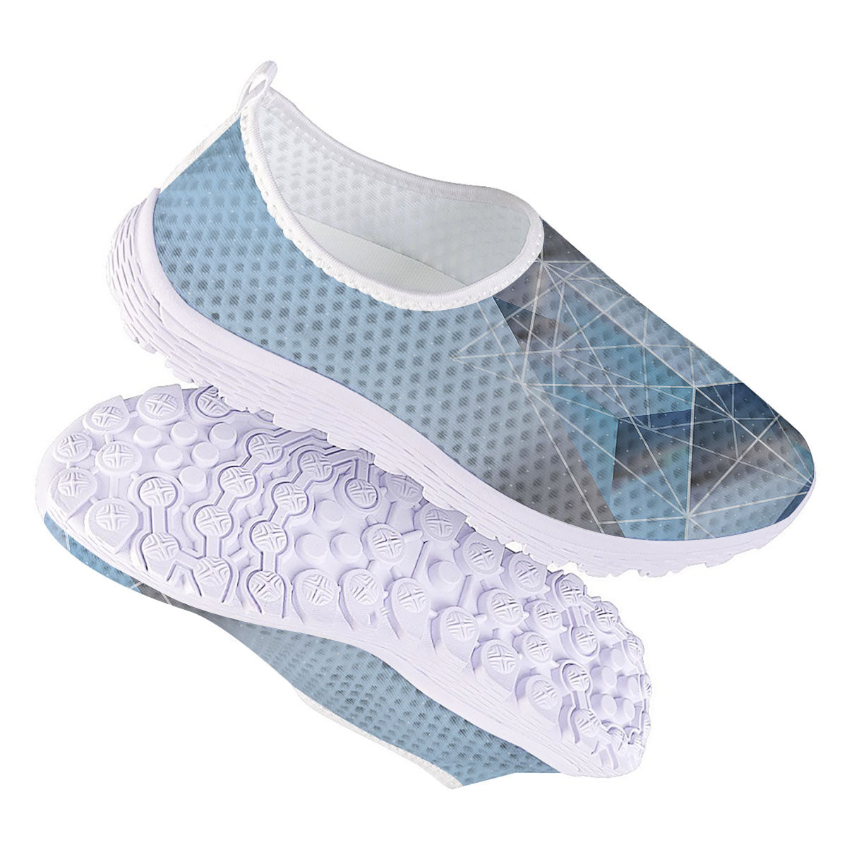 Pyramid Geometric Print Nurse Shoes-grizzshop