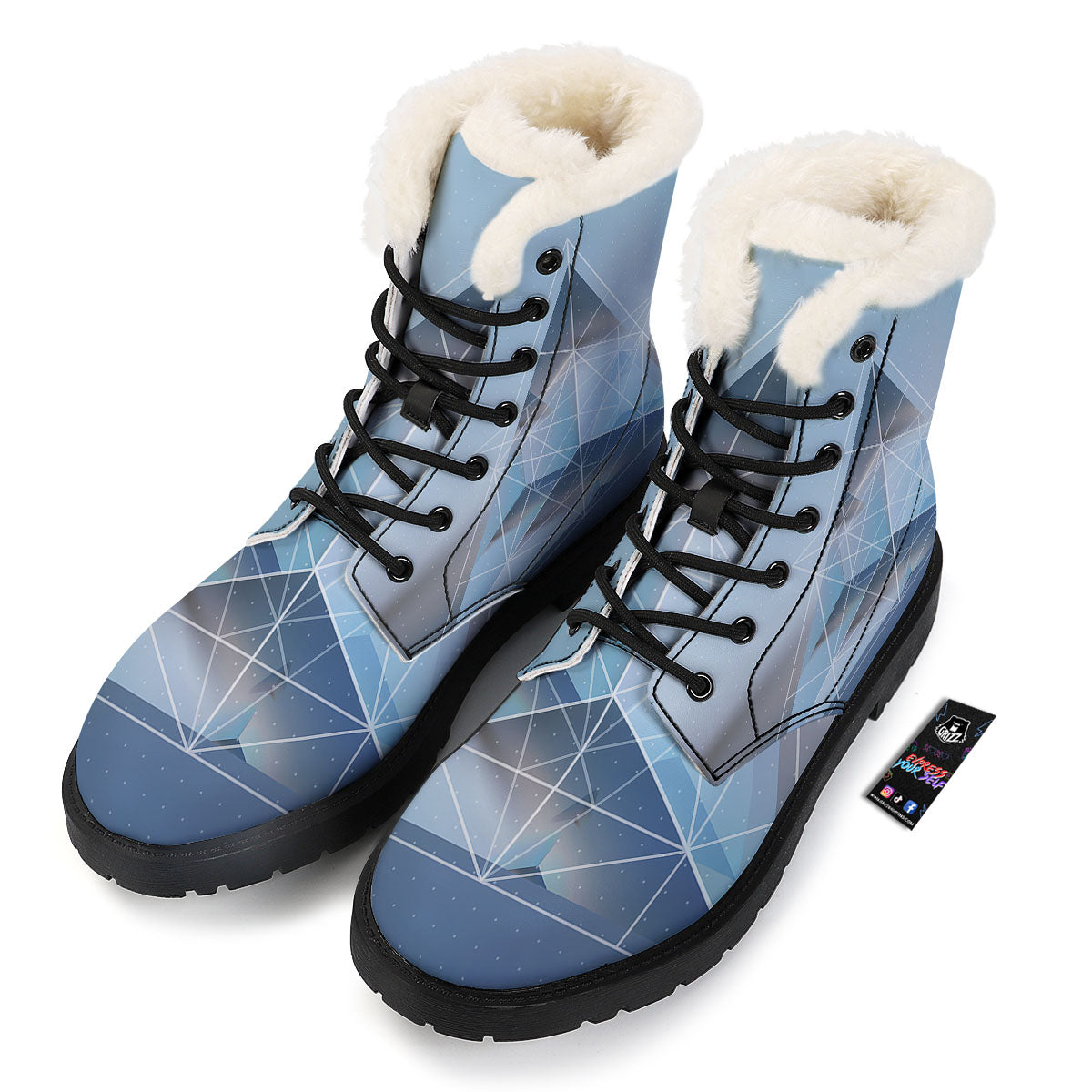 Pyramid Geometric Print Winter Boots-grizzshop