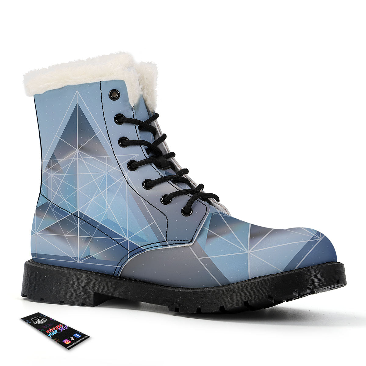 Pyramid Geometric Print Winter Boots-grizzshop