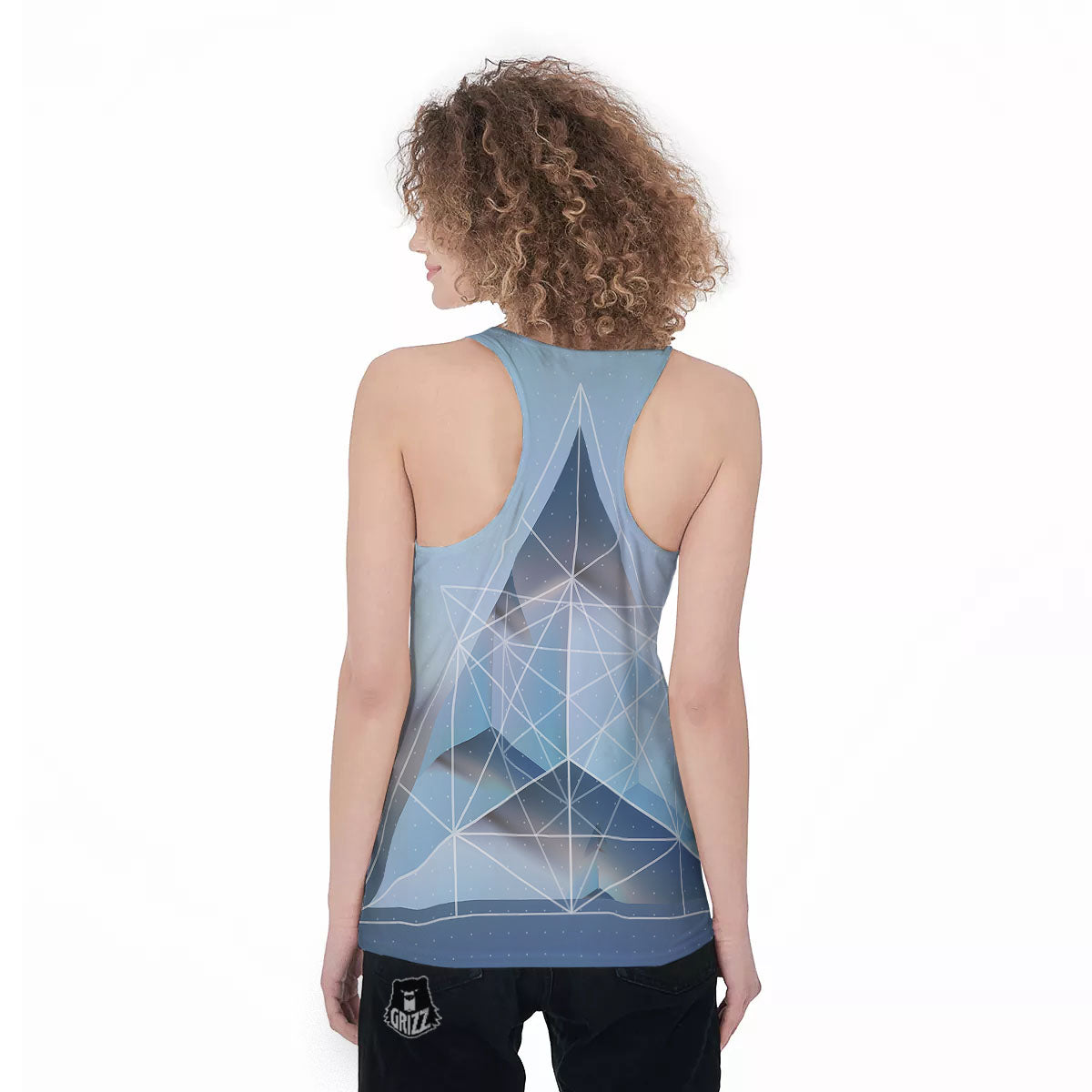 Pyramid Geometric Print Women's Racerback Tank Top-grizzshop