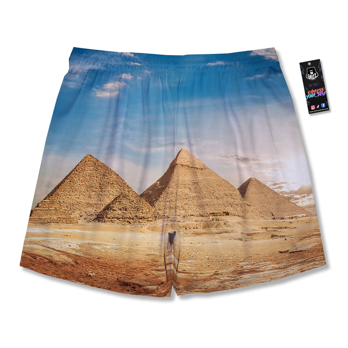 Pyramid Giza Print Men's Running Shorts-grizzshop