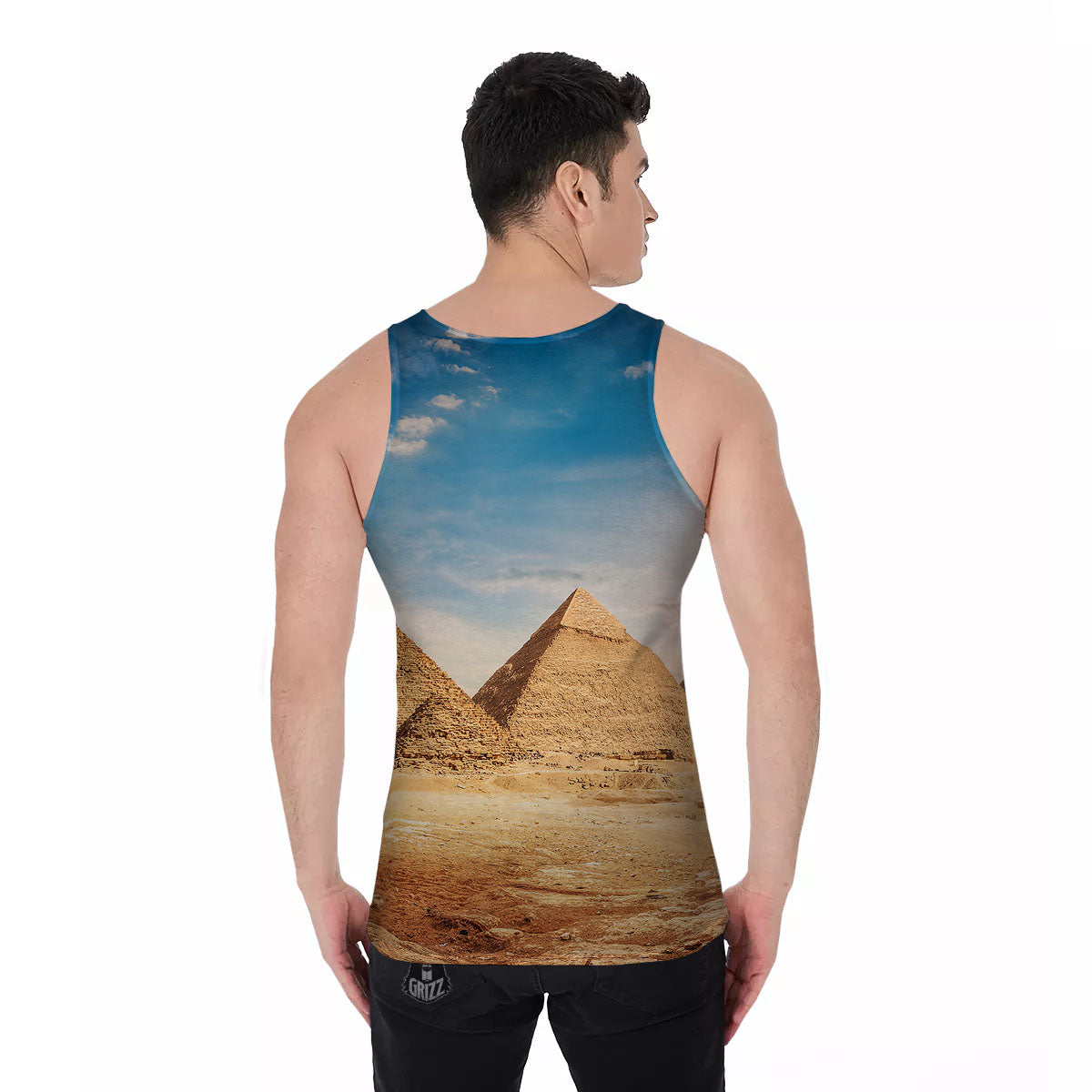 Pyramid Giza Print Men's Tank Top-grizzshop