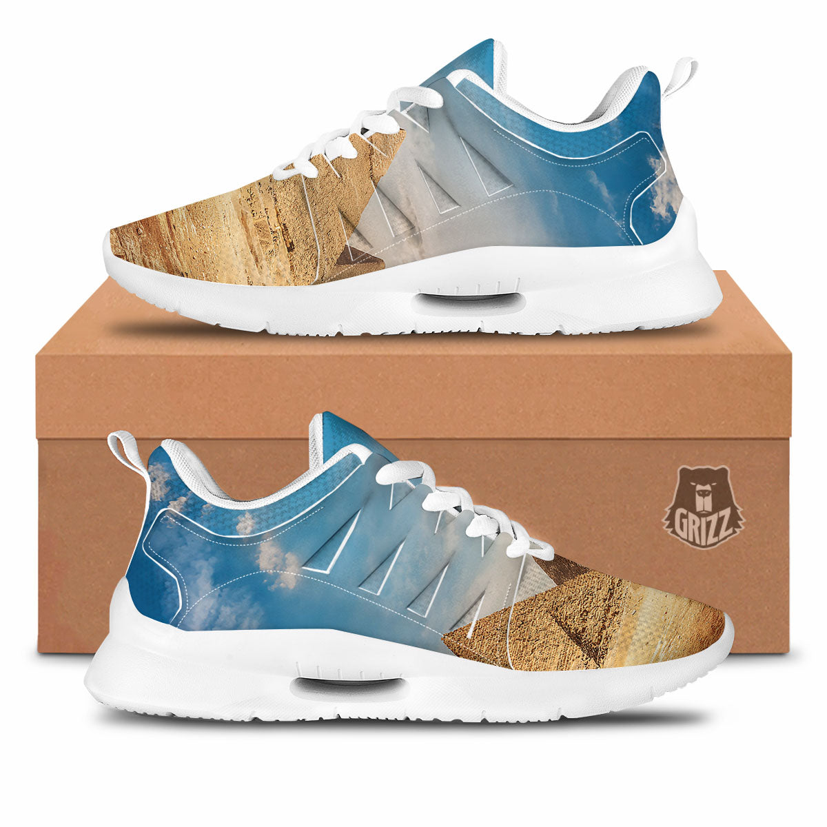 Pyramid Giza Print Tennis Shoes-grizzshop