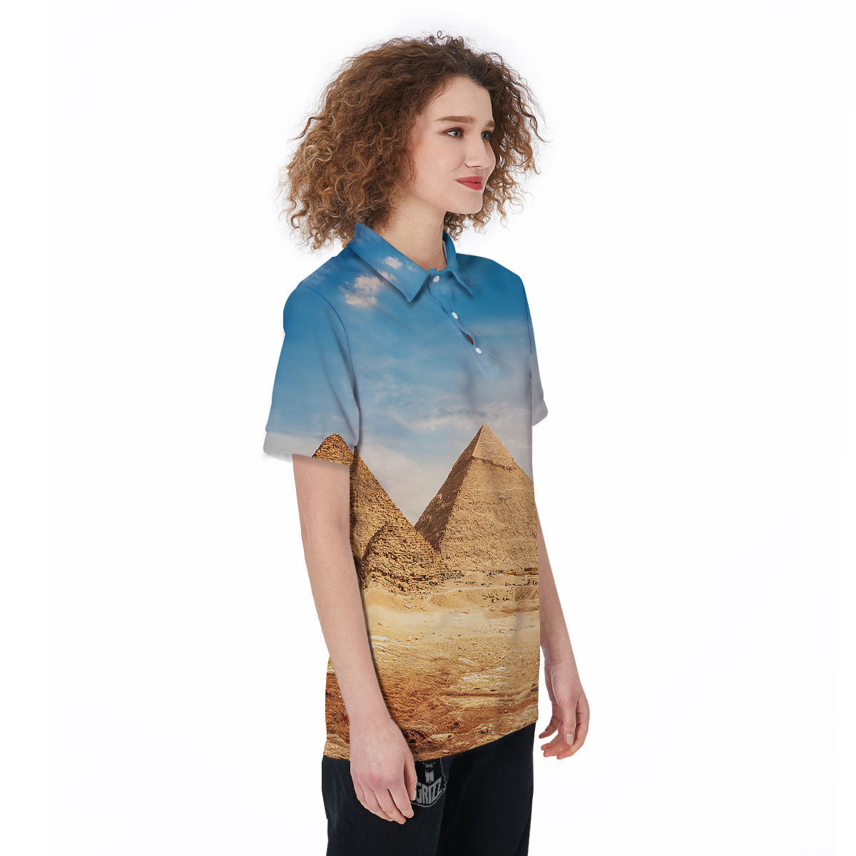 Pyramid Giza Print Women's Golf Shirts-grizzshop