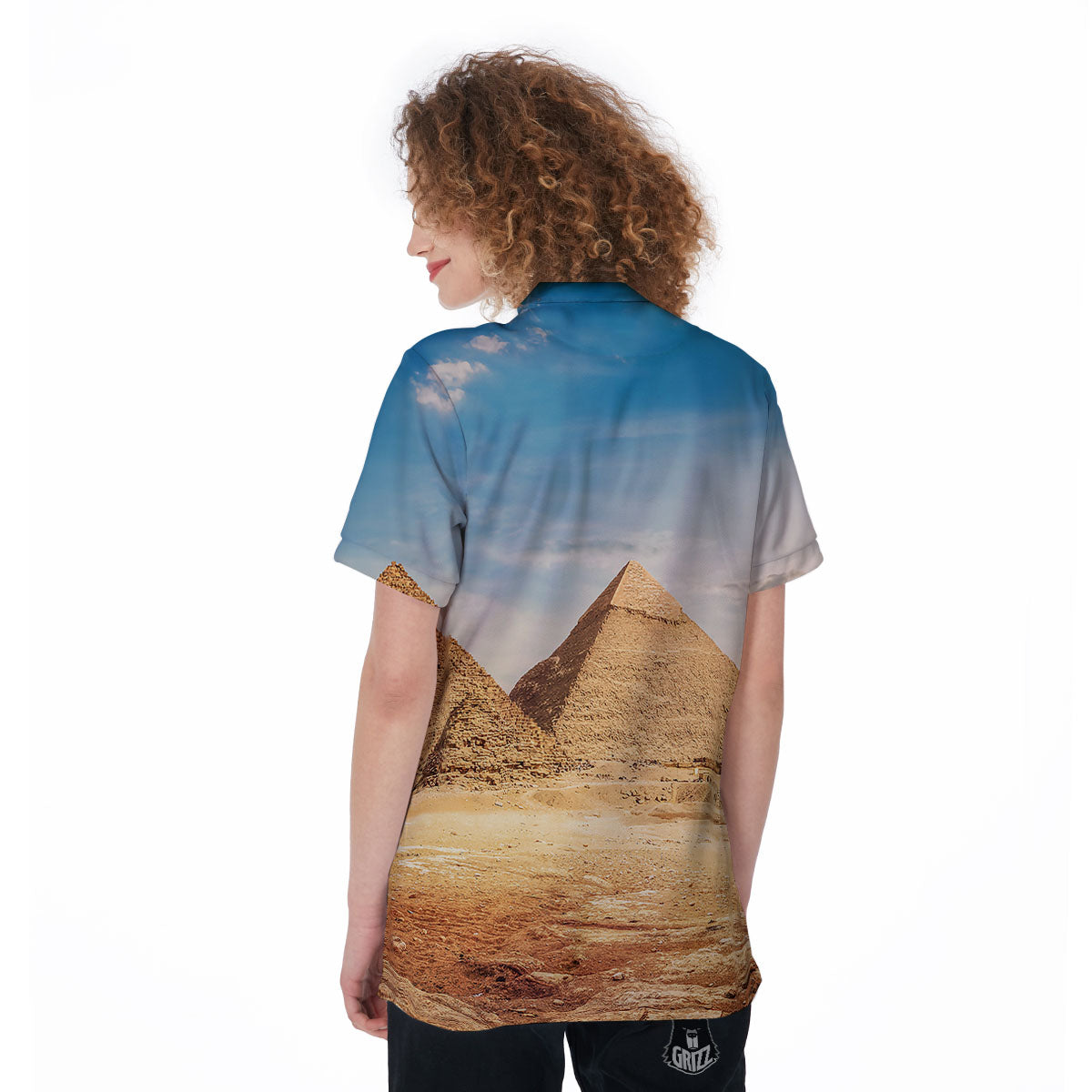 Pyramid Giza Print Women's Golf Shirts-grizzshop