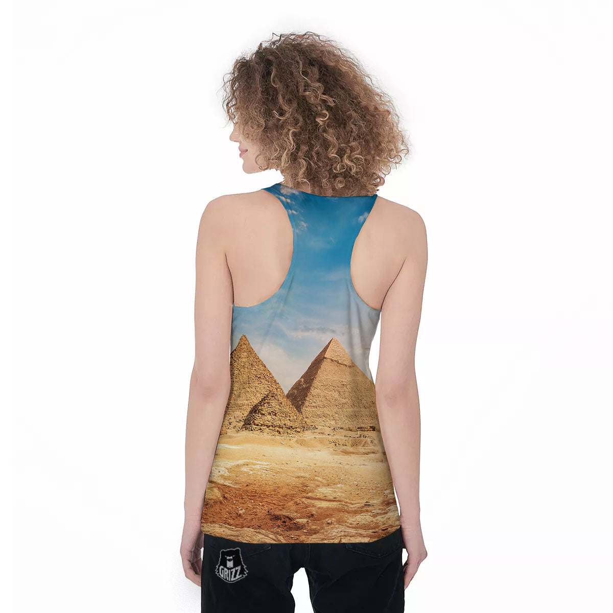 Pyramid Giza Print Women's Racerback Tank Top-grizzshop