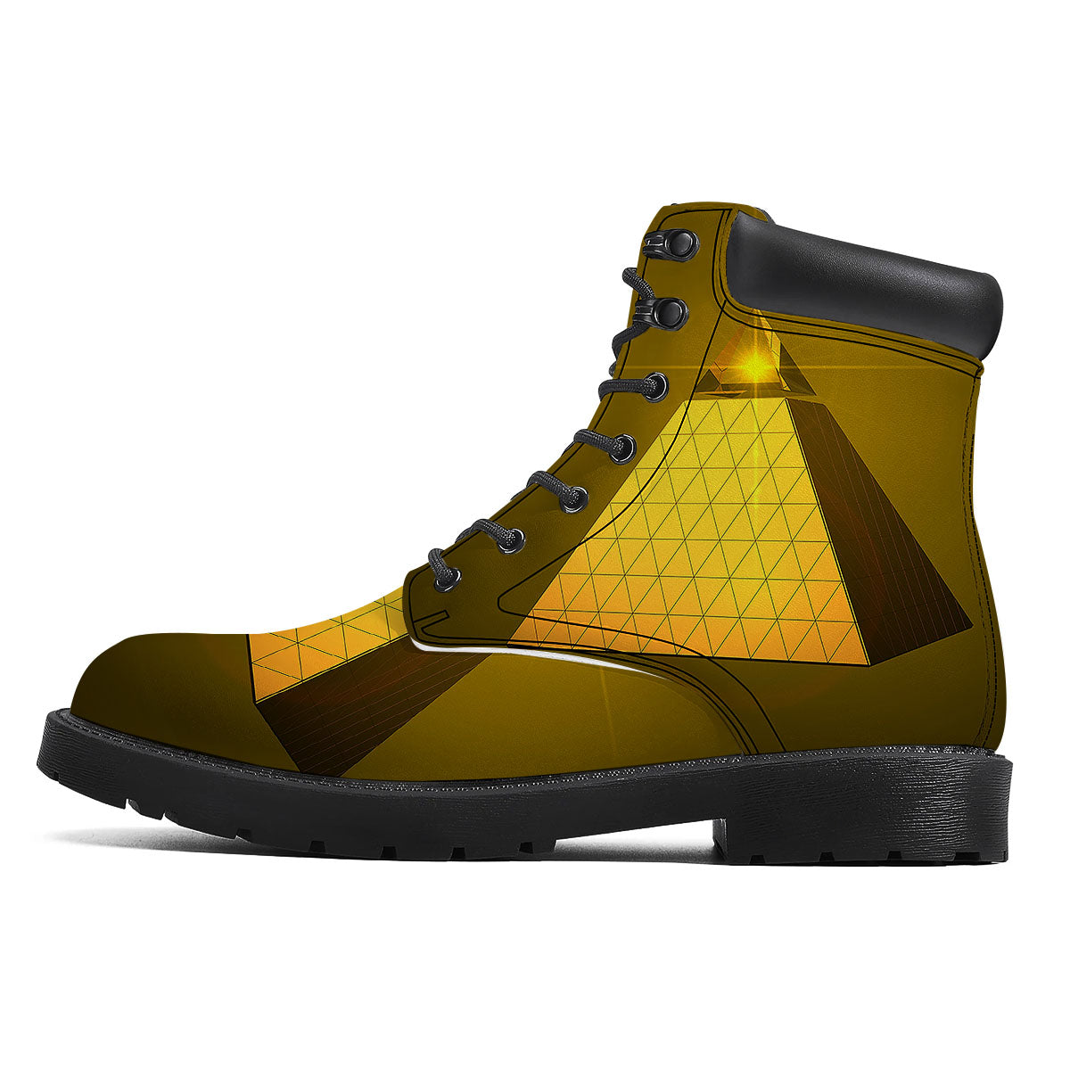 Pyramid Golden Print Boots-grizzshop