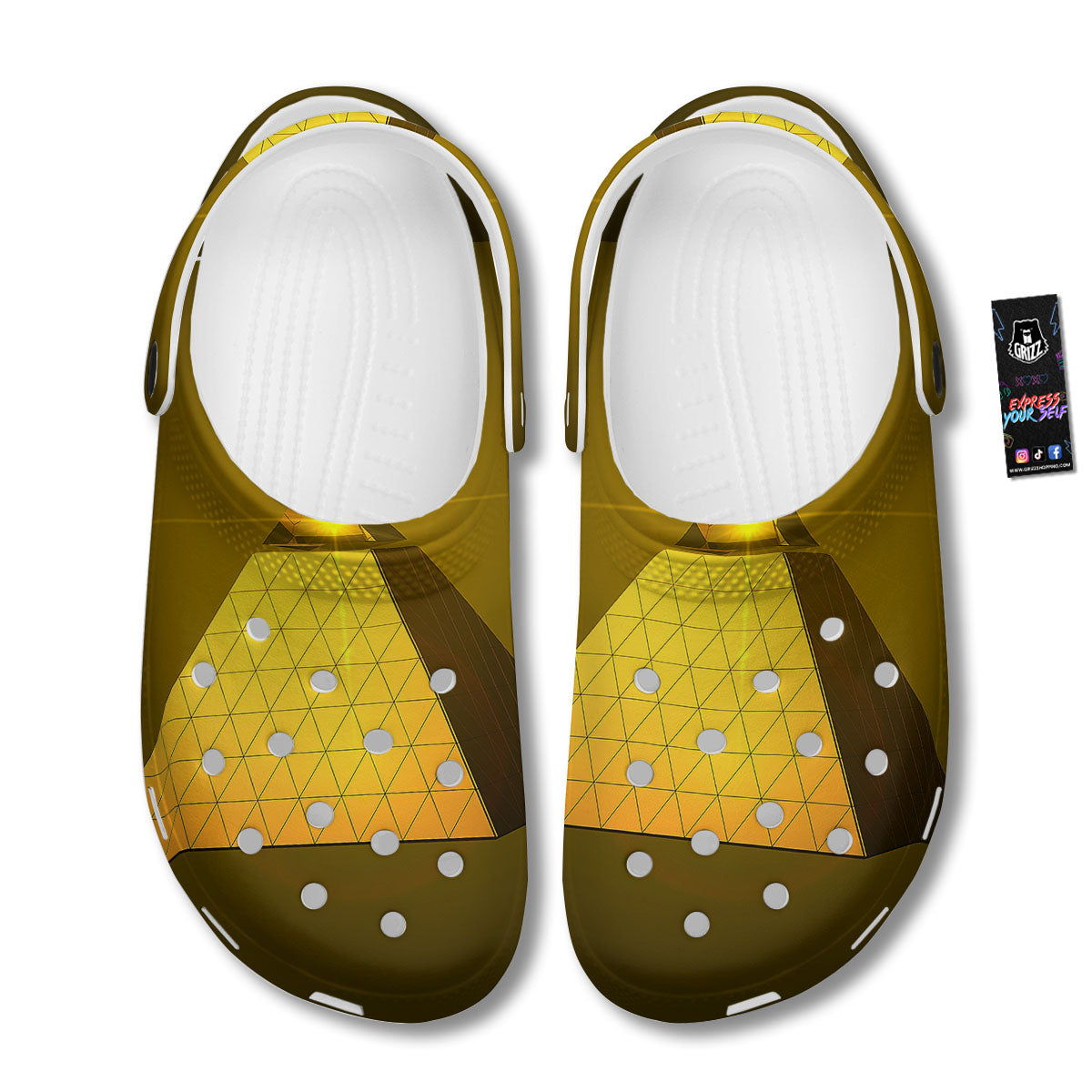 Pyramid Golden Print Clog-grizzshop