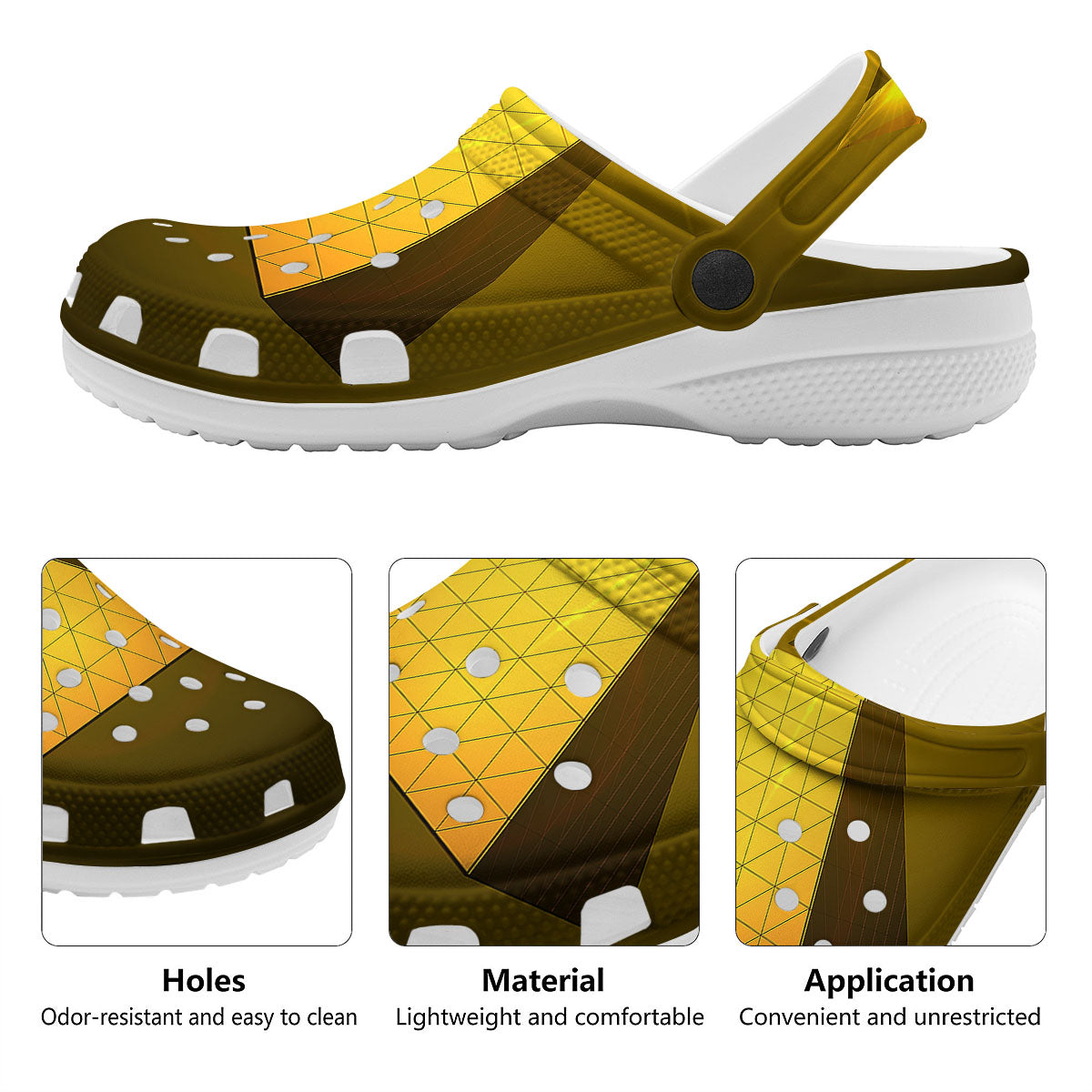 Pyramid Golden Print Clog-grizzshop