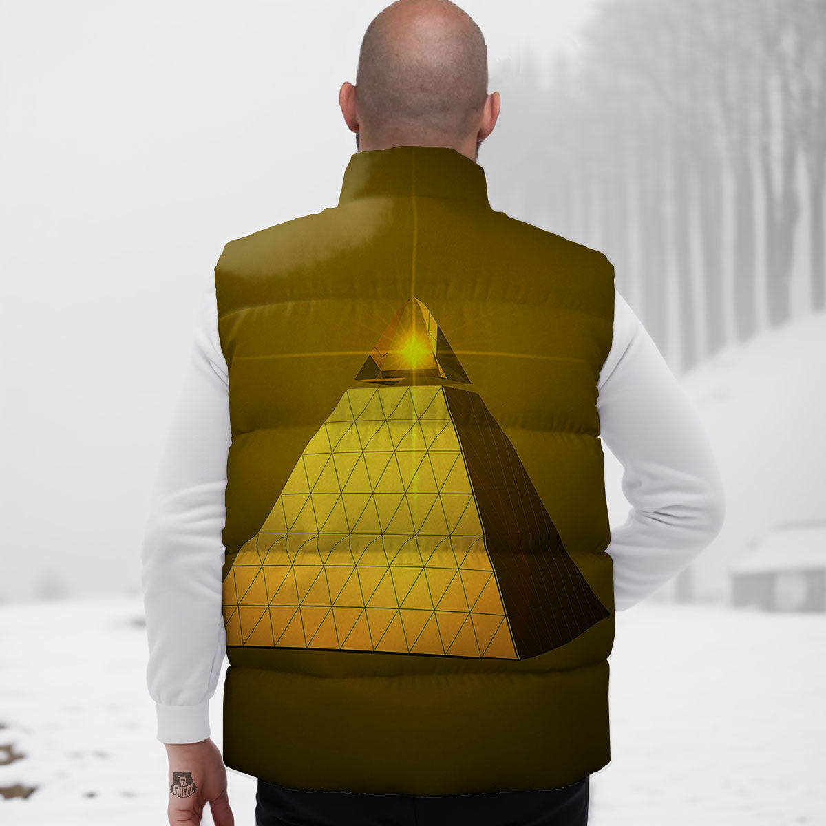Pyramid Golden Print Down Vest