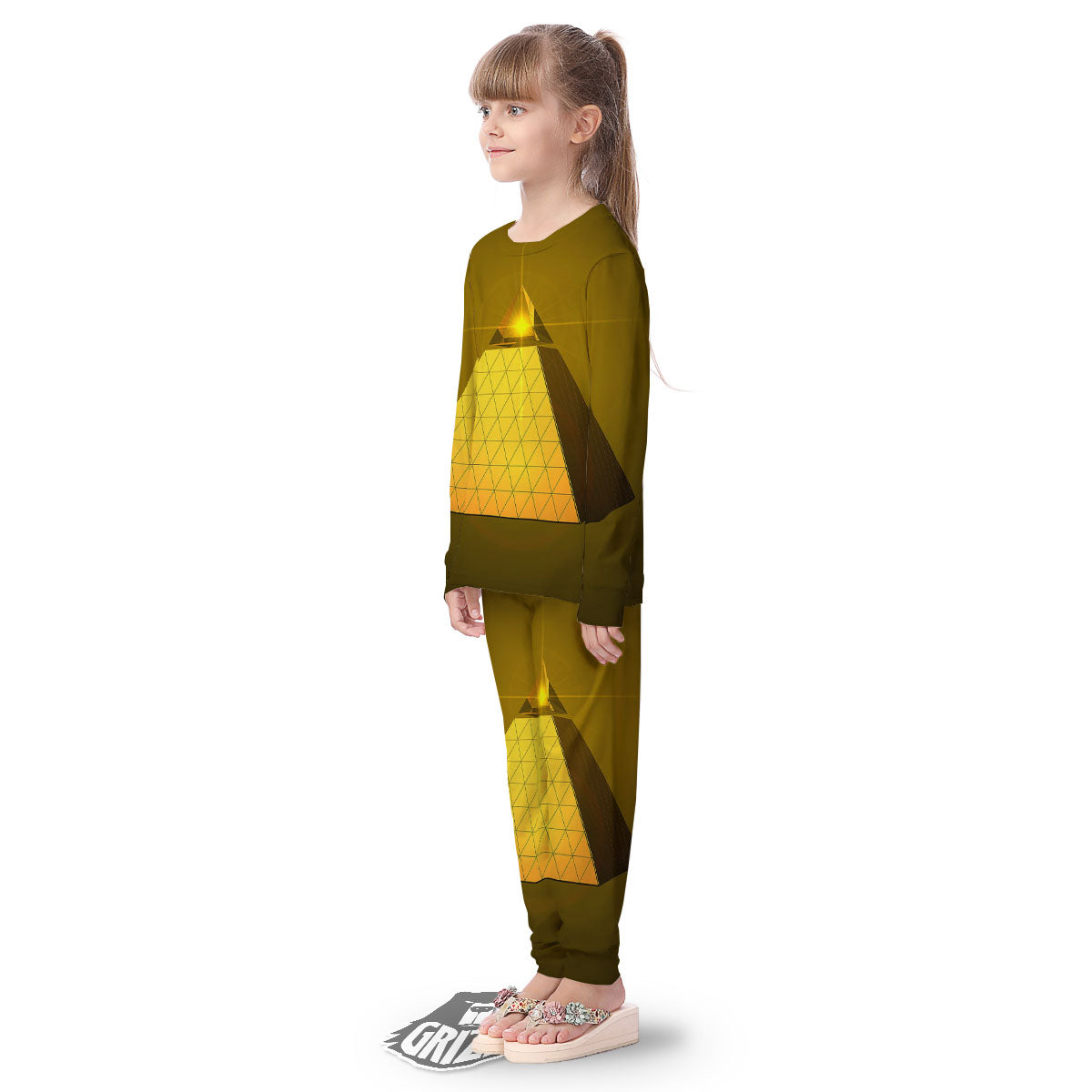 Pyramid Golden Print Kid's Pajamas-grizzshop